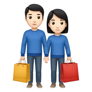 a white man black hair with clothing shopping bag sticker