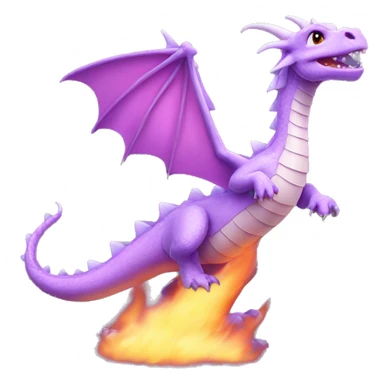 cute lilac fire breathing dragon  sticker