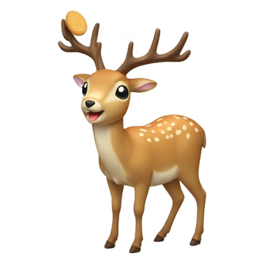 Deer from Japan eating biscuits  sticker