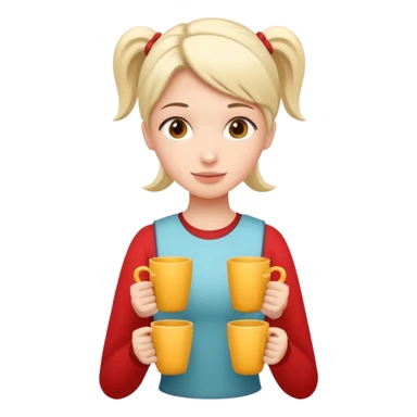Girl with cups on her back  sticker