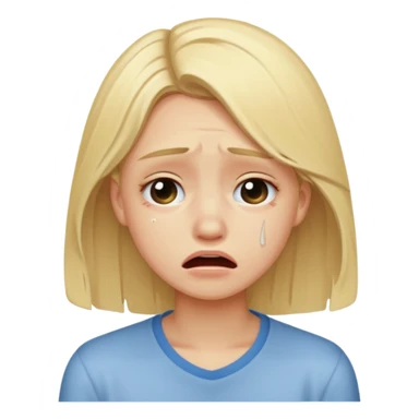 blonde teenager crying sticker