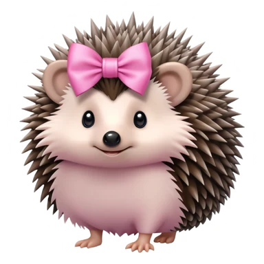 hedgehog with a pink bow sticker