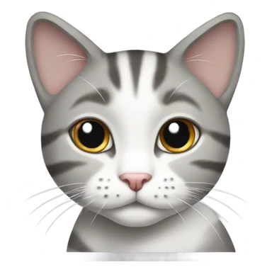 Grey and white tabby cat with white chin and paws sticker