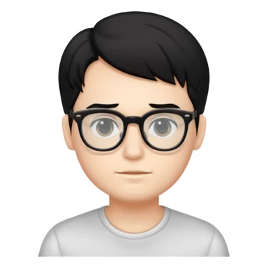 very pretty and very white skin boy with black hair and glasses  sticker