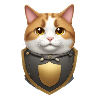 Fat calico cat with a shield  sticker