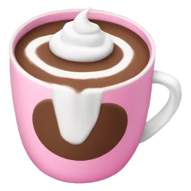 Hot chocolate in a pink cup sticker