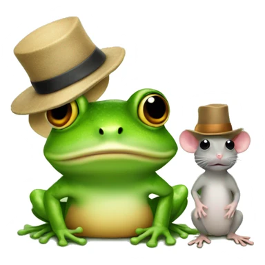 Frog with a rat and a hat sticker