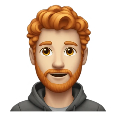 A ginger haired young man with a long face sticker