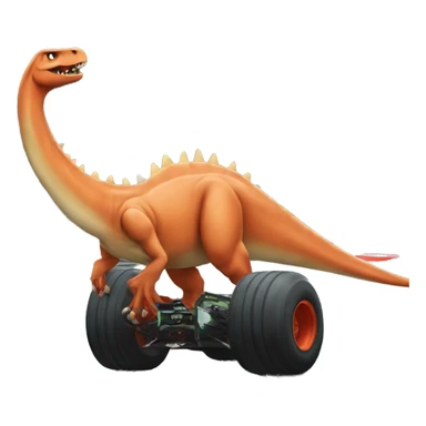 dino hit by f1 car sticker