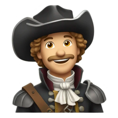 happy musketeer sticker
