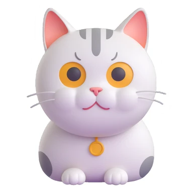 Round cat, neutral expression sticker