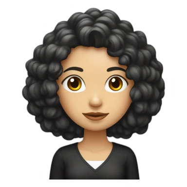 Cara mujer mulata con pelo largo rizado y negro sticker