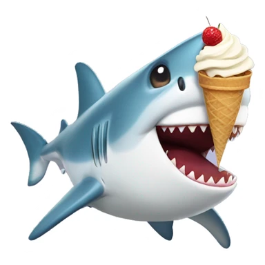 Shark with ice cream sticker