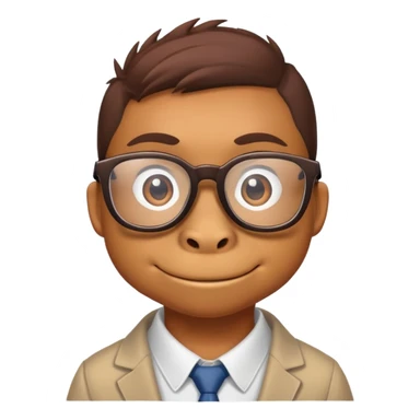 asian dinausor with glasses sticker