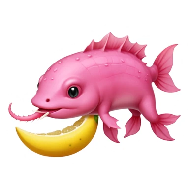 J’aimerais un Axolotl en dessin anime un peu rose qui mange un citron sticker