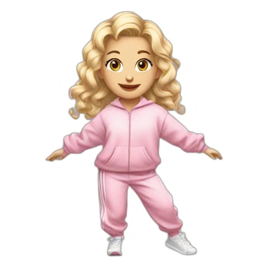 dancing-fair-haired-white-girl-pink-oversize-tracksuit sticker