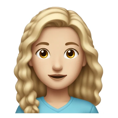 a girl with freckles greyish blue eyes and blondish light brown hair with lightish skin  sticker