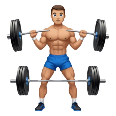 buff man with blue shorts perfoming deadlift sticker