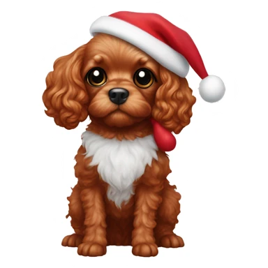 ruby red toy cavoodle dressed up as rudolph    sticker