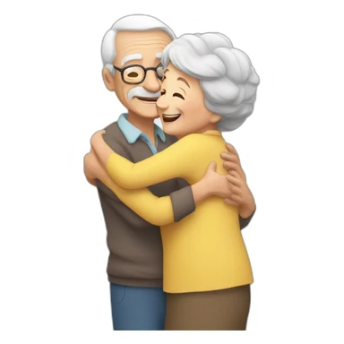 Granny hug grandfather sticker