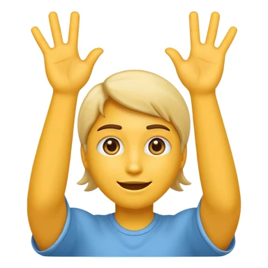 make the emoji what? whith two hands up combined with a six and  a seven sticker