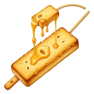 Create an emoji-style illustration of a tequeño, a traditional Venezuelan snack. It should look like a fried cheese stick  sticker