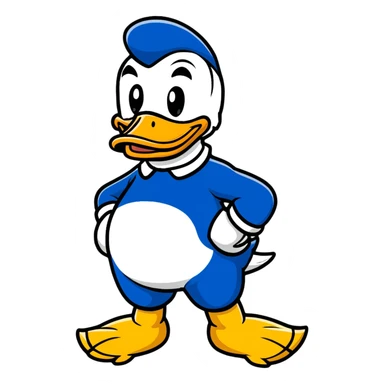 Donald Duck cartoon sticker style, different expression sticker
