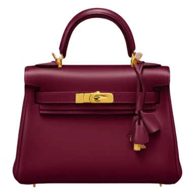 Burgundy hermes mini kelly purse sticker