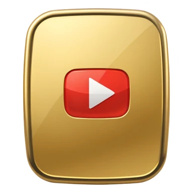 gold youtube play button sticker