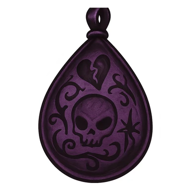 emo object, purple teardrop pendant sticker