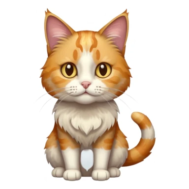 full body anxious looking colourful light calico tabby cat with hazel eyes sticker