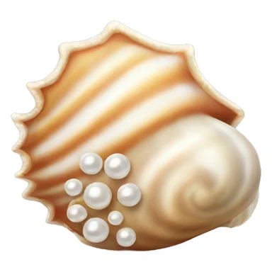 seashell with pearl sticker