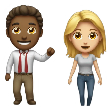 a man and a woman beat friends sticker