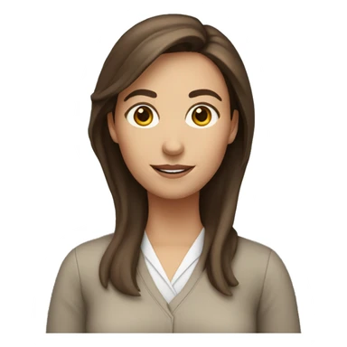 femail teacher with brown hair no glasses sticker