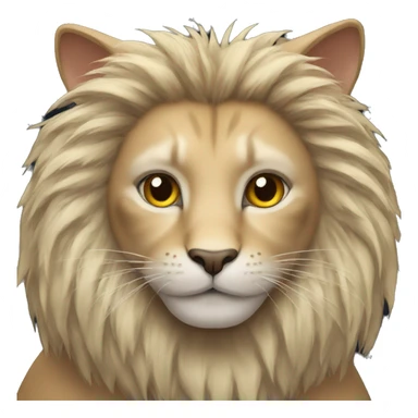 cat with a lion mane and a tasseled tale sticker