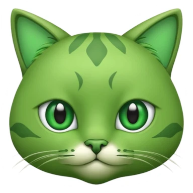 Créame un gato que se combierta en alien verde sticker