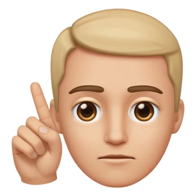 finger pointing on forehead, zoomed in on forehead, no full face sticker