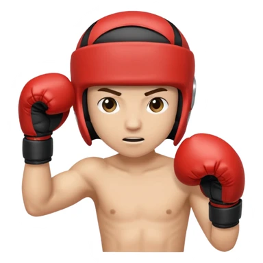 اغرب ايموجي ايموجي رجل لابس خوذة ملاكمة لابس قفاز ولاكم  لكمه مستقيمه يسار اصنع هذا الايموجي sticker