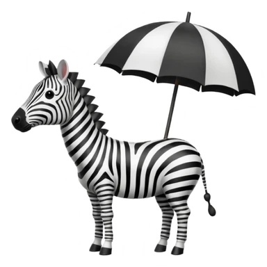 zebra with umbrella sticker