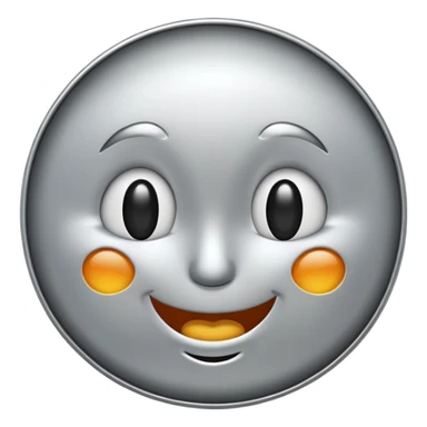Silver coin wink face sticker