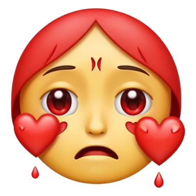emoji crying love hearts sticker