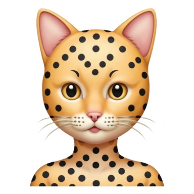 polka dots human body and cat face sticker
