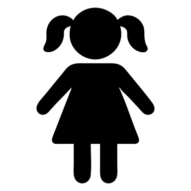 Little girl in red dress with white polka dots sticker