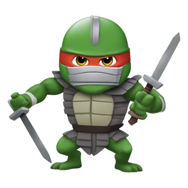 Ninja turtle fighting shredder sticker