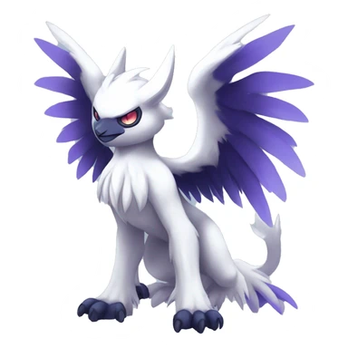  cool edgy colorful angelic ethereal Absol-Noibat-Fakemon full body sticker