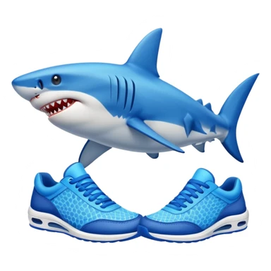 Shark with blue sneakers sticker