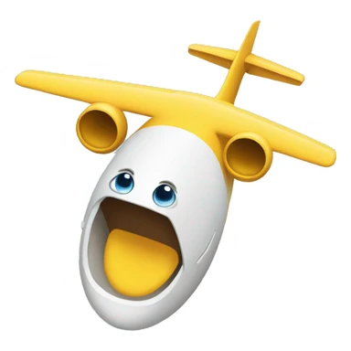 shocked emoji airplane sticker