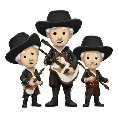 Three musketeer white seniors rock band sticker