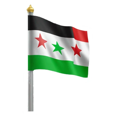Syrian flag but instead of the colour red put green and instead of two stars three stars sticker