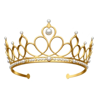 dainty gold tiara with pearls sticker